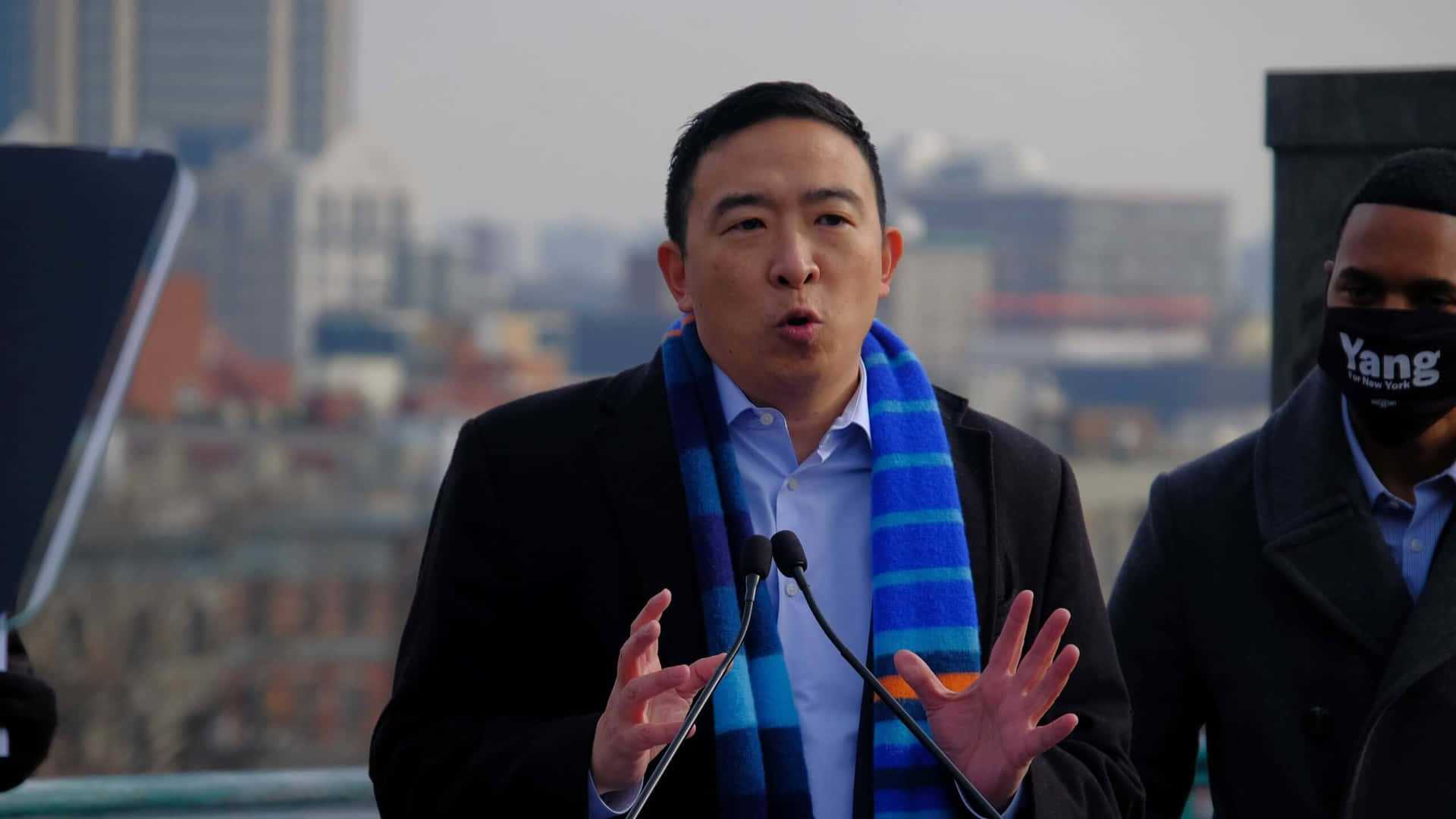 Andrew Yang On Stage Background