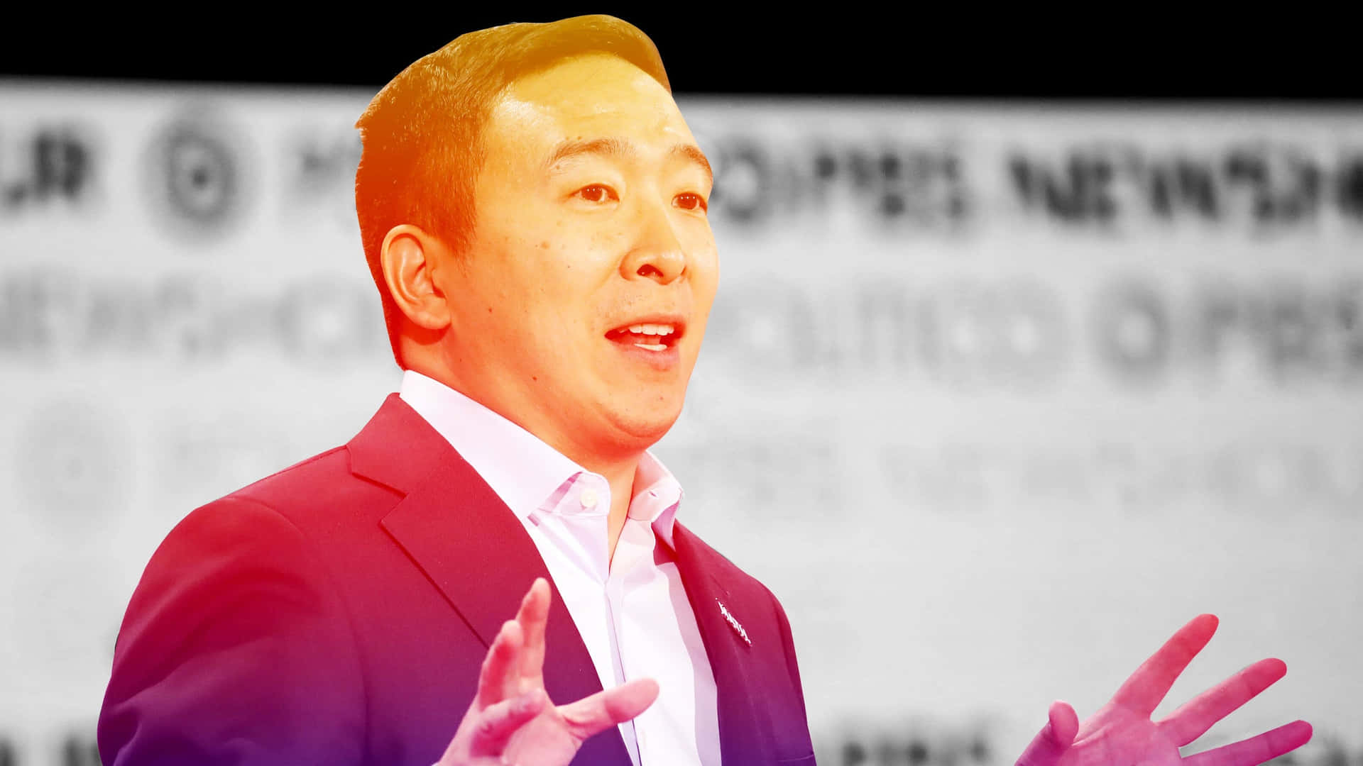 Andrew Yang Orange Edit Background
