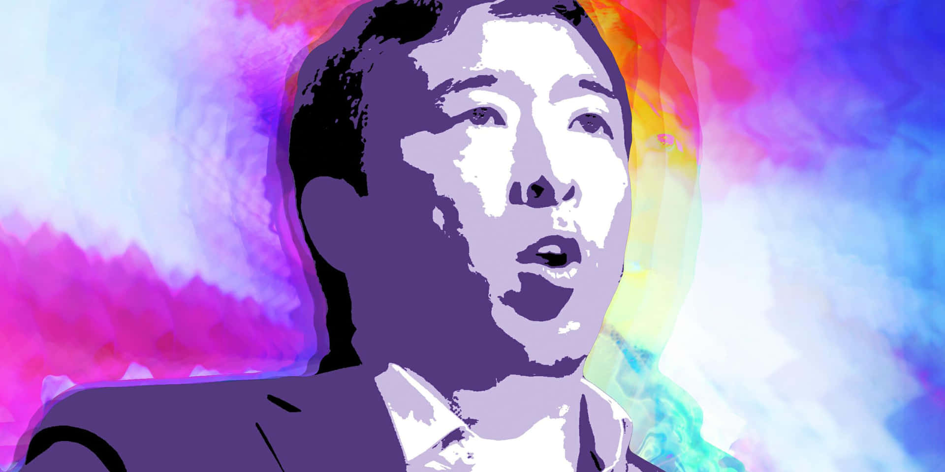 Andrew Yang Watercolor Background
