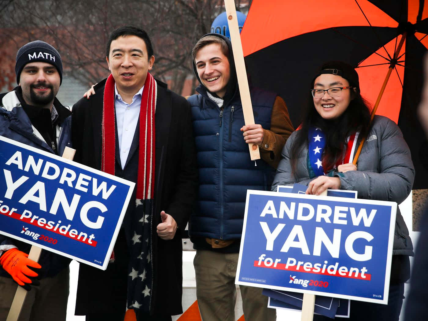 Andrew Yang With Supporters