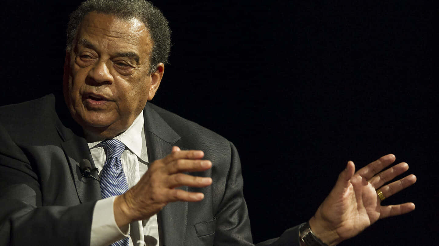 Andrew Young Gesturing With Both Hands Background