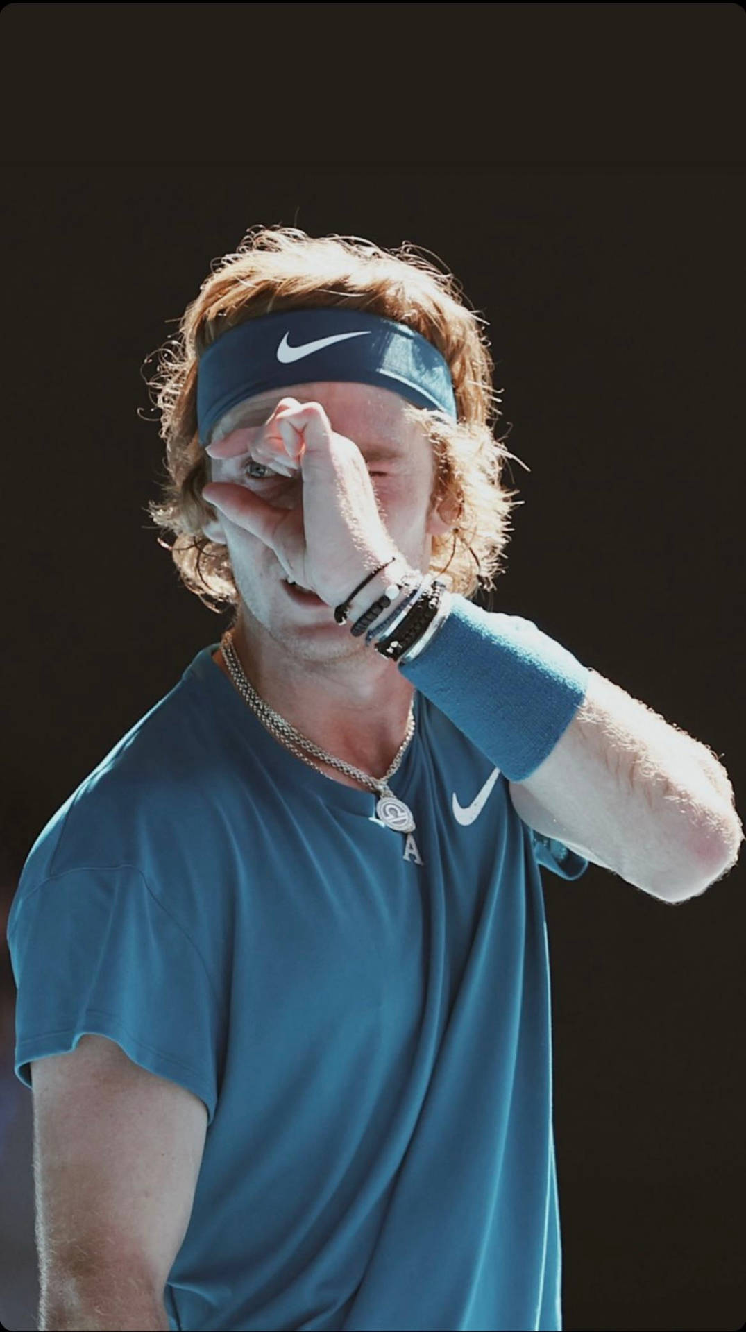 Andrey Rublev Hand Sign Background