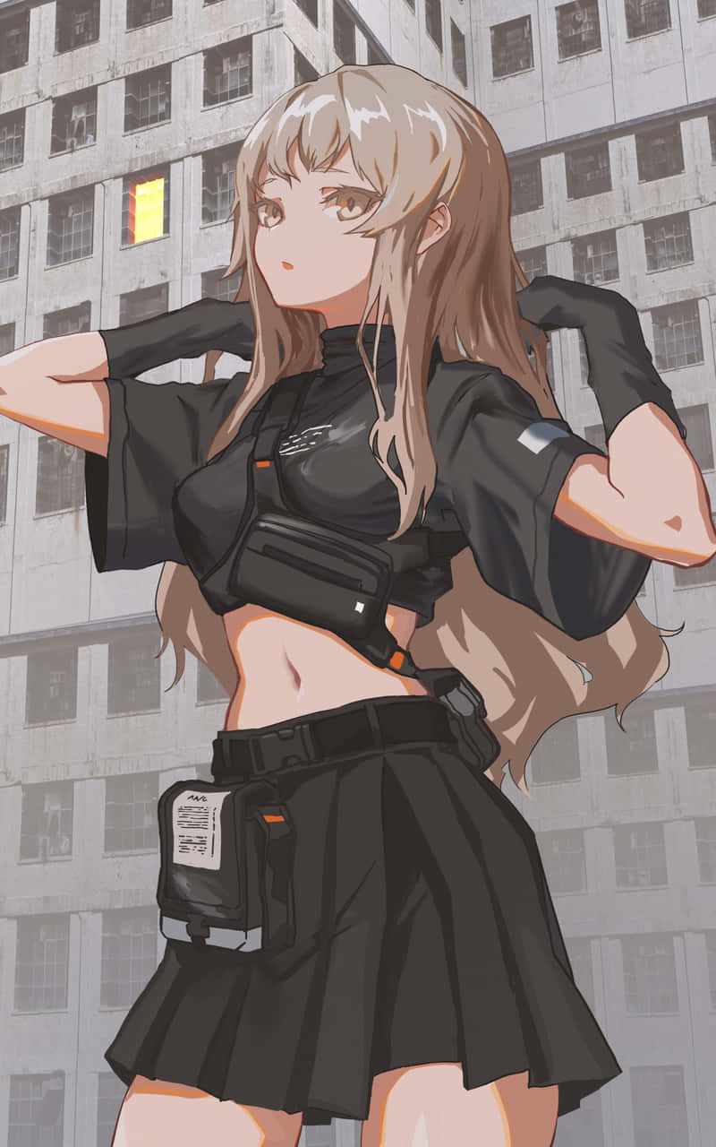 Android Anime Gorgeous Brown Hair Girl Background