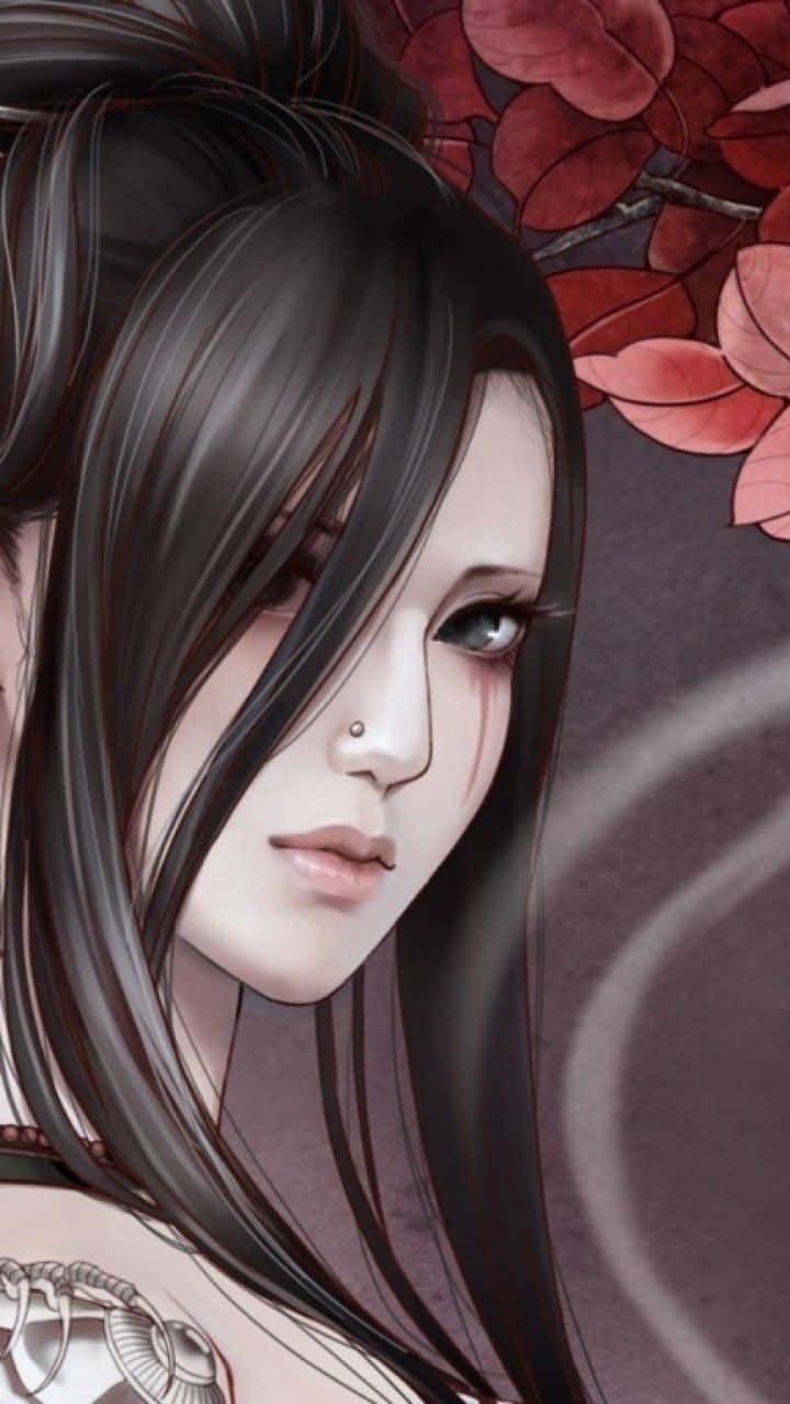 Android Anime Of A Geisha Background