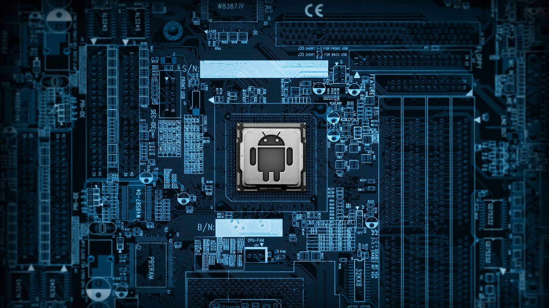 Android Circuit Board Desktop Background