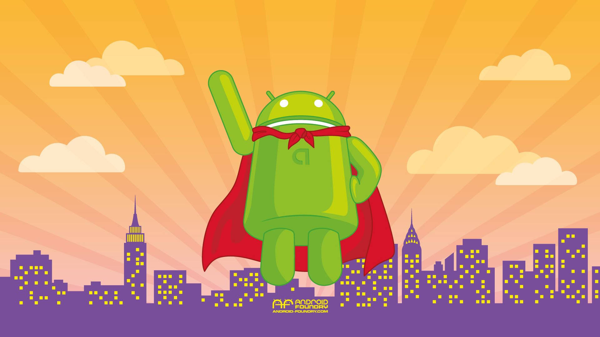 Android Developer As A Superhero Background