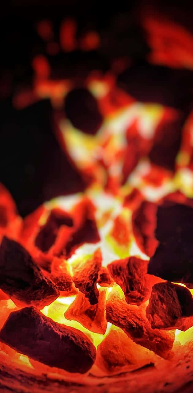 Android Fire From Burning Coal Background