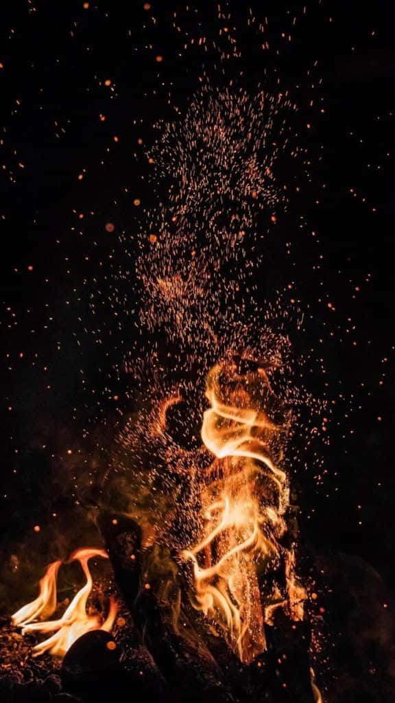 Android Fire With Burning Ashes Background