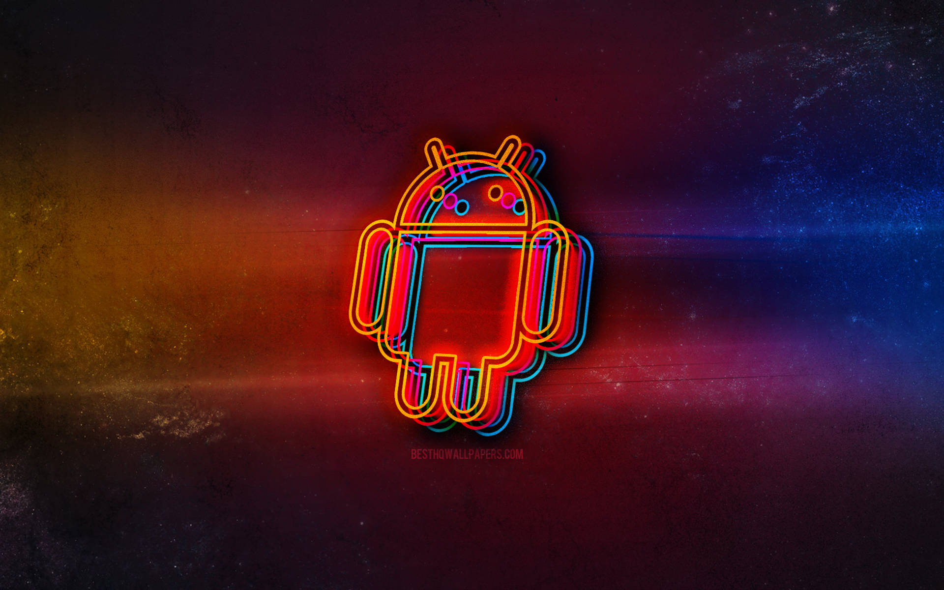 Android Glitch Emblem Desktop Background