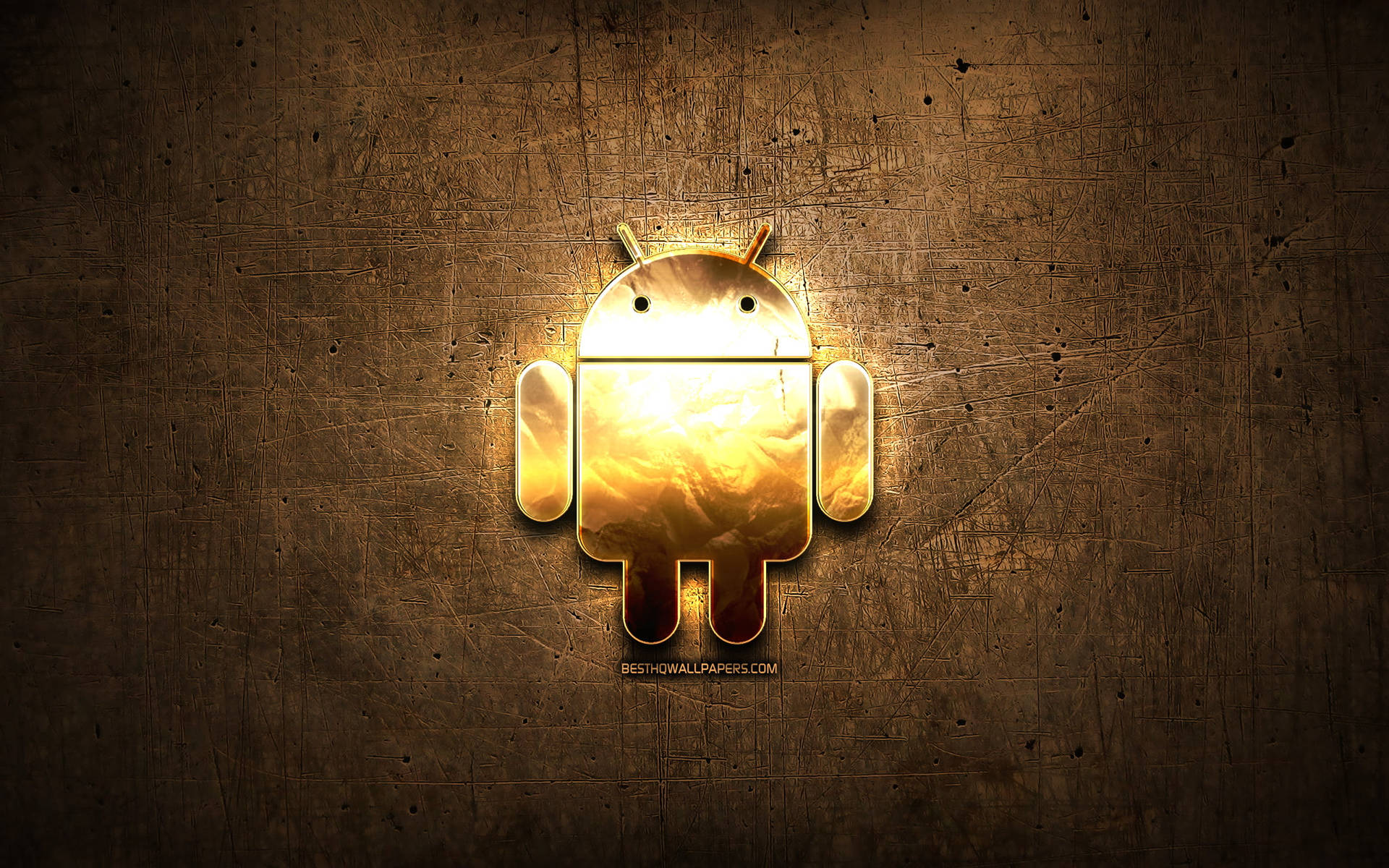 Android Gold Emblem Desktop Background