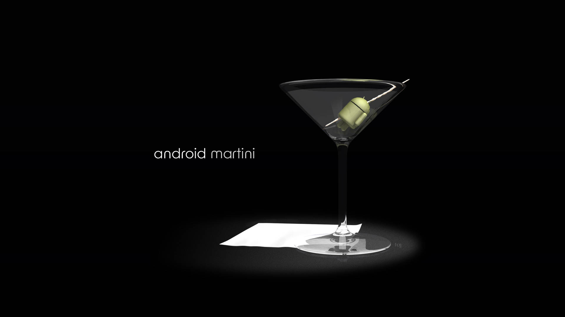Android In Martini Glass Background