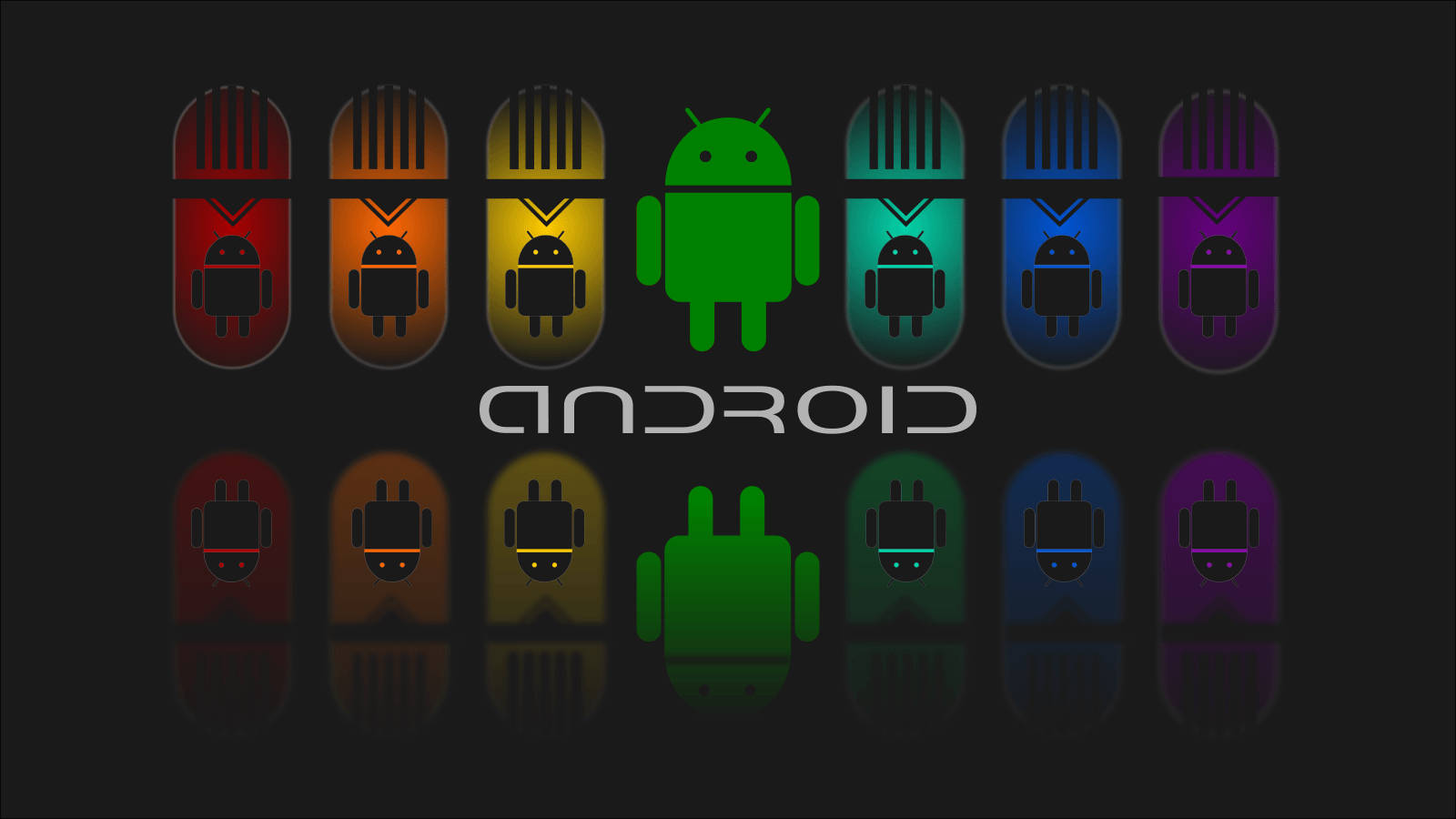 Android Logo Rainbow Background