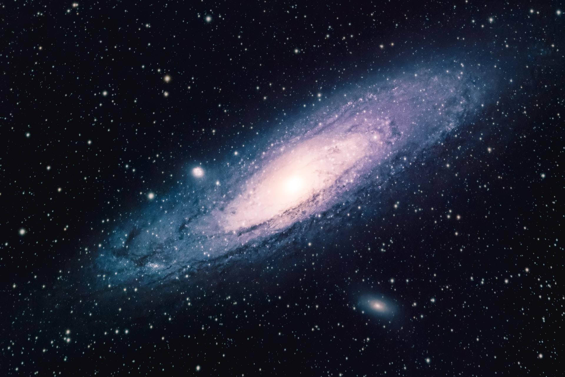 Andromeda Galaxy On Black Sky