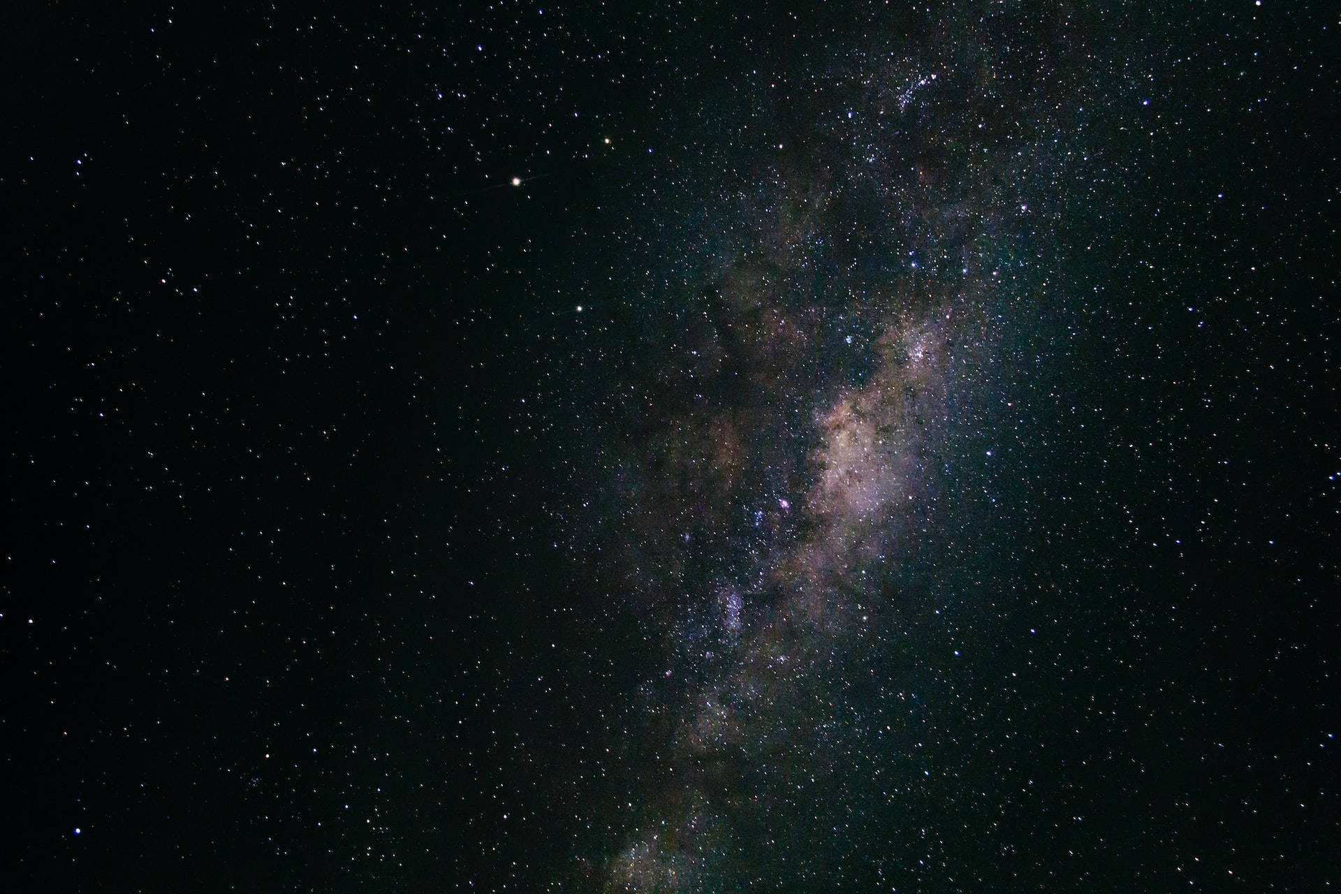 Andromeda Galaxy On Dark Vast Sky Background