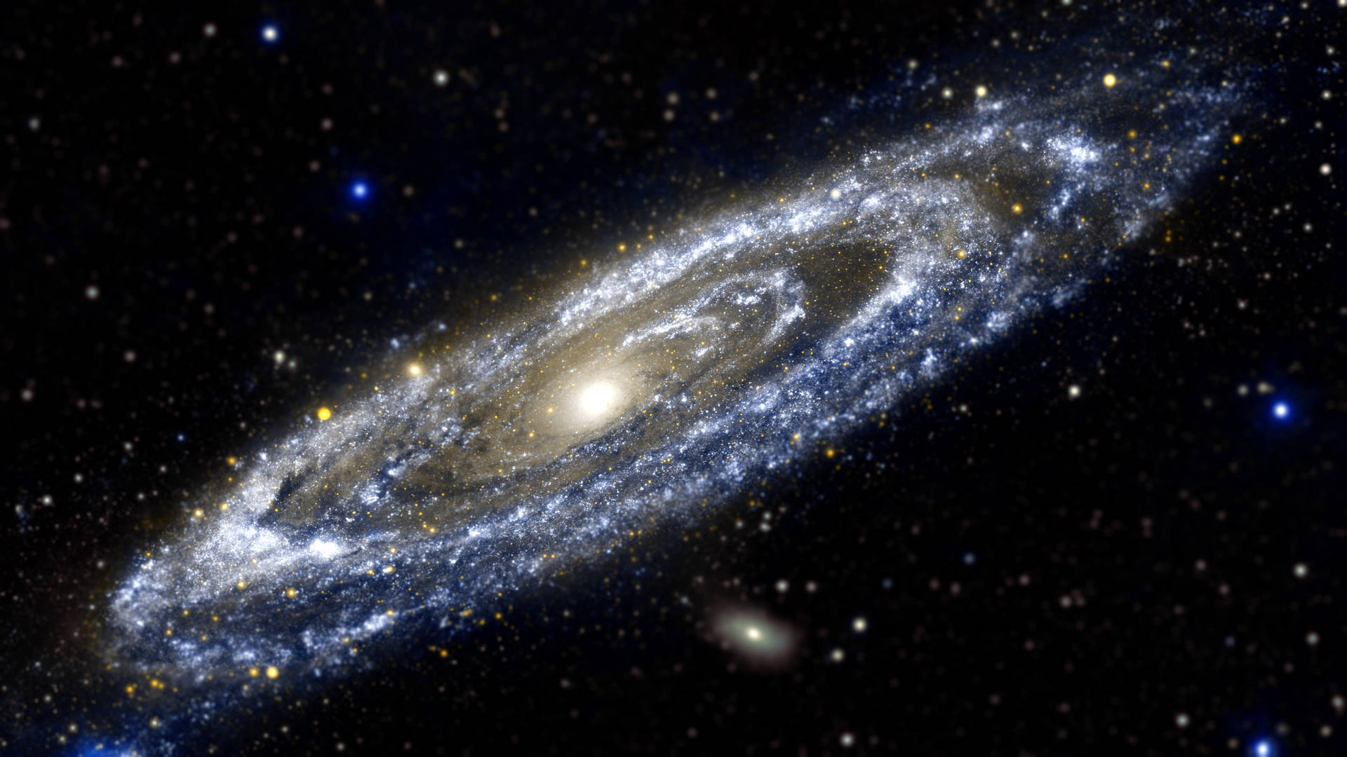 Andromeda Galaxy With Brilliant Stars Background