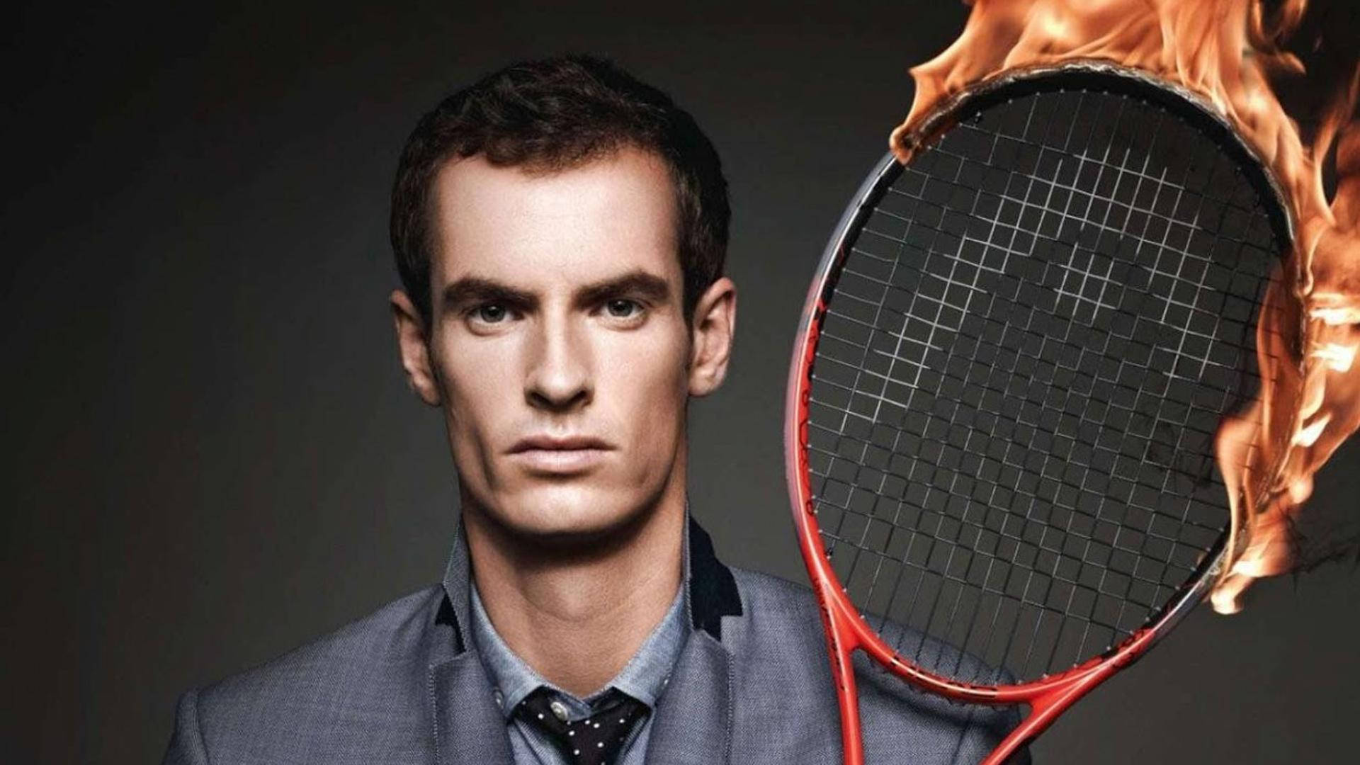 Andy Murray Burning Racket Background