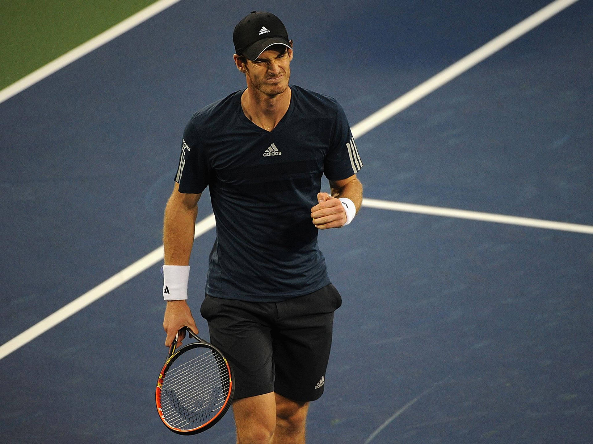 Andy Murray In Black Adidas Outfit