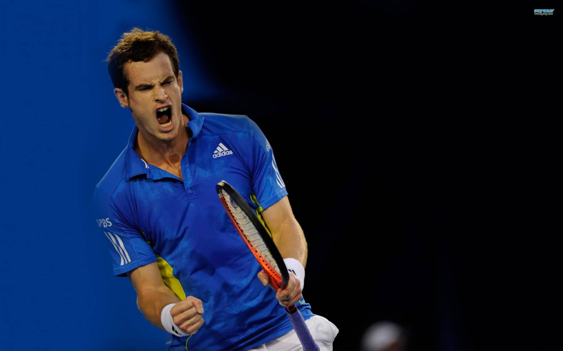 Andy Murray On The Move In A Challenging Tennis Match.