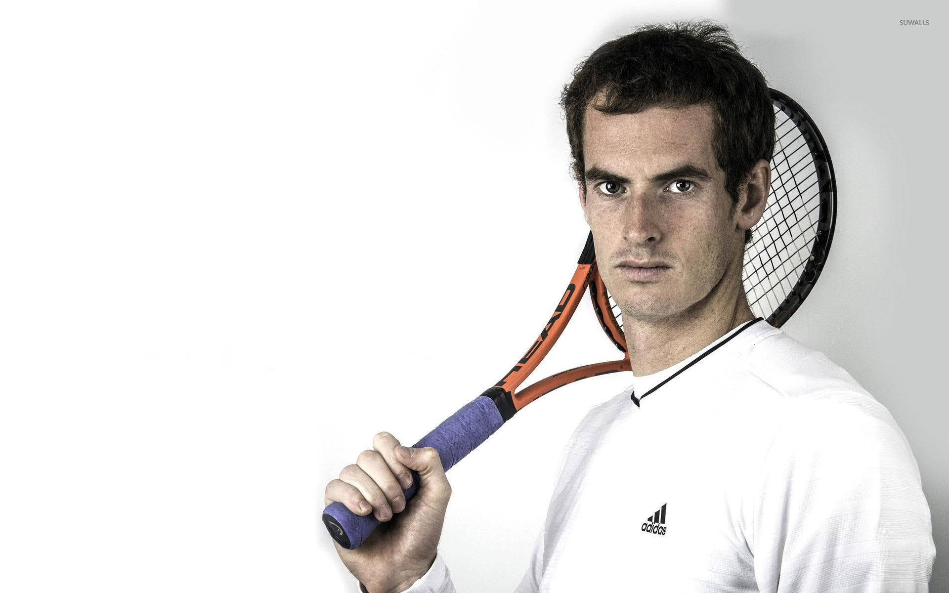 Andy Murray Racket Over Shoulder Background