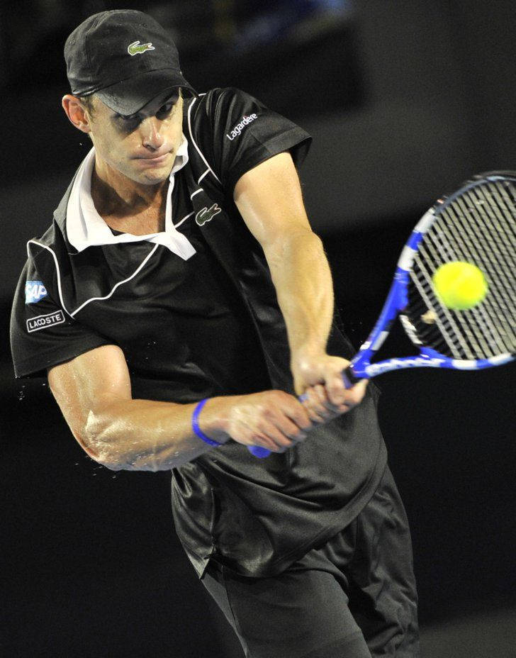 Andy Roddick Hitting Sideways Background