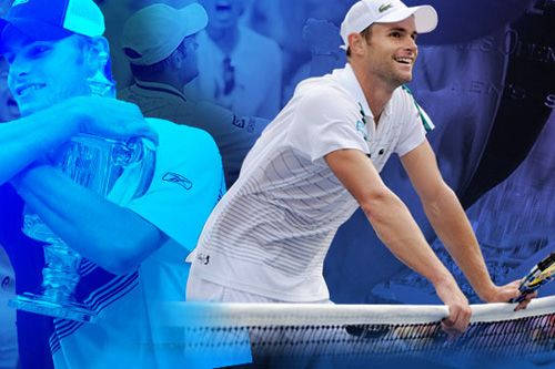 Andy Roddick In An Intense Tennis Match Background