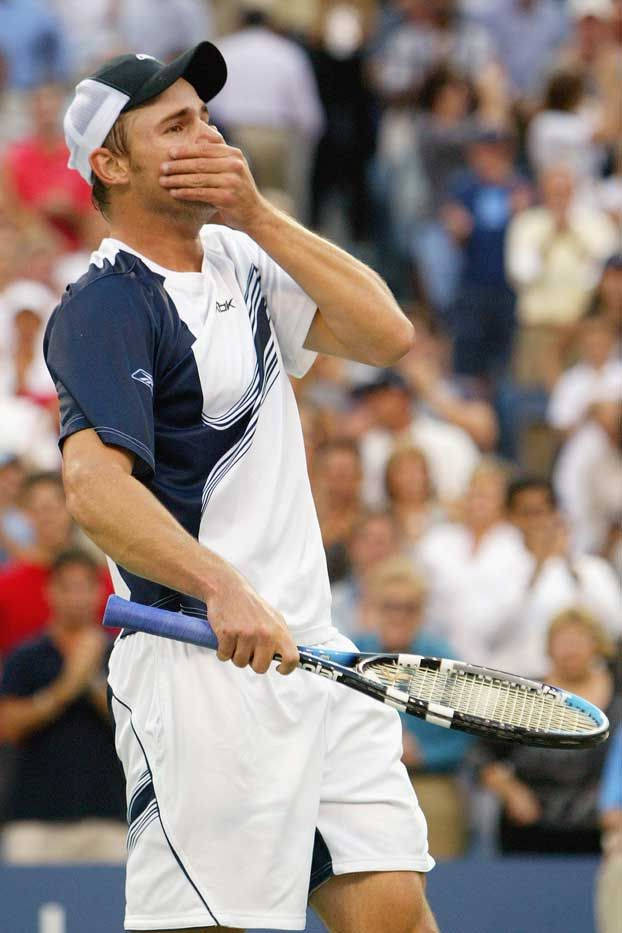 Andy Roddick Surprised Expression During A Match Background