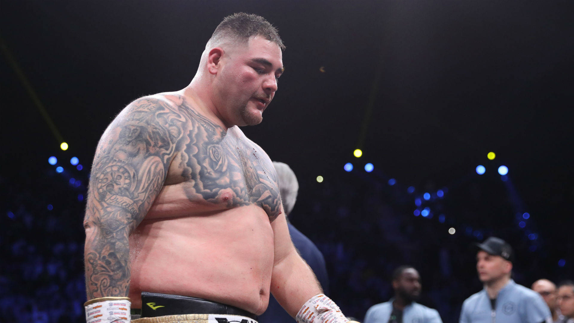 Andy Ruiz In Boxing Ring Background