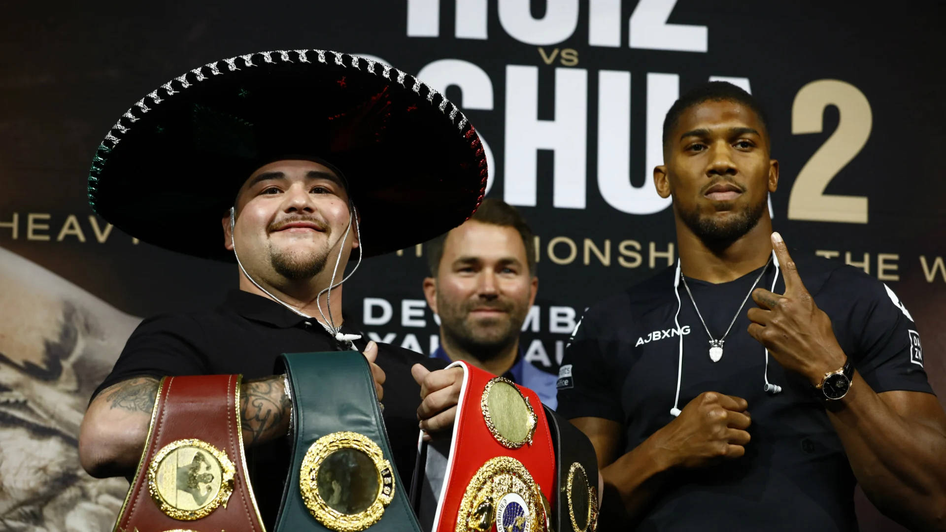 Andy Ruiz With Four Belts