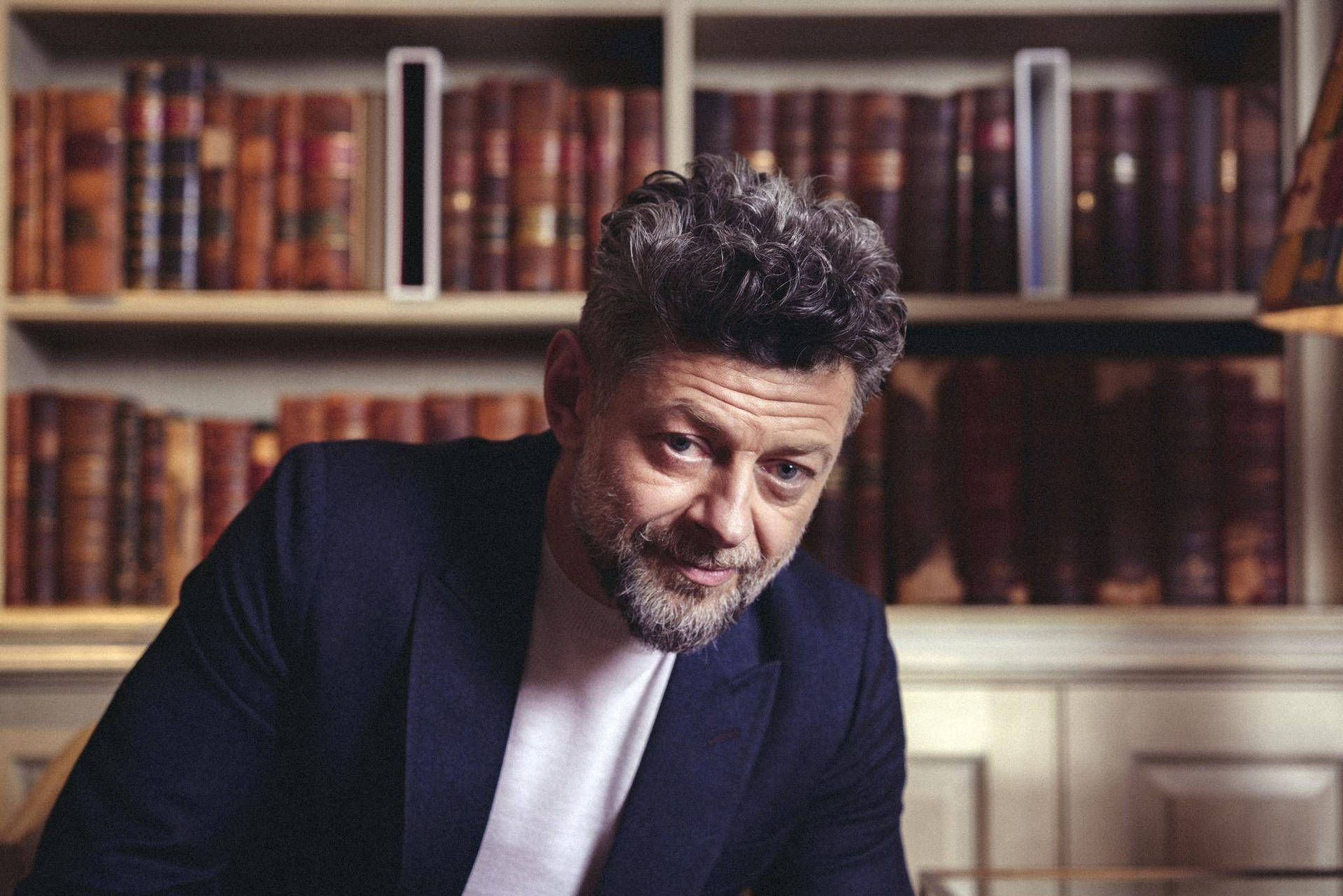 Andy Serkis In Library Background