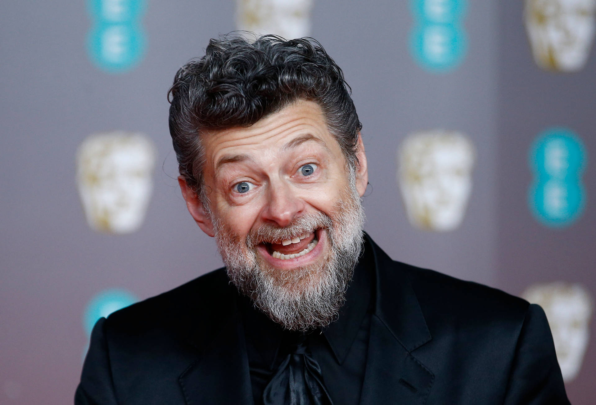 Andy Serkis Wide Smile Background