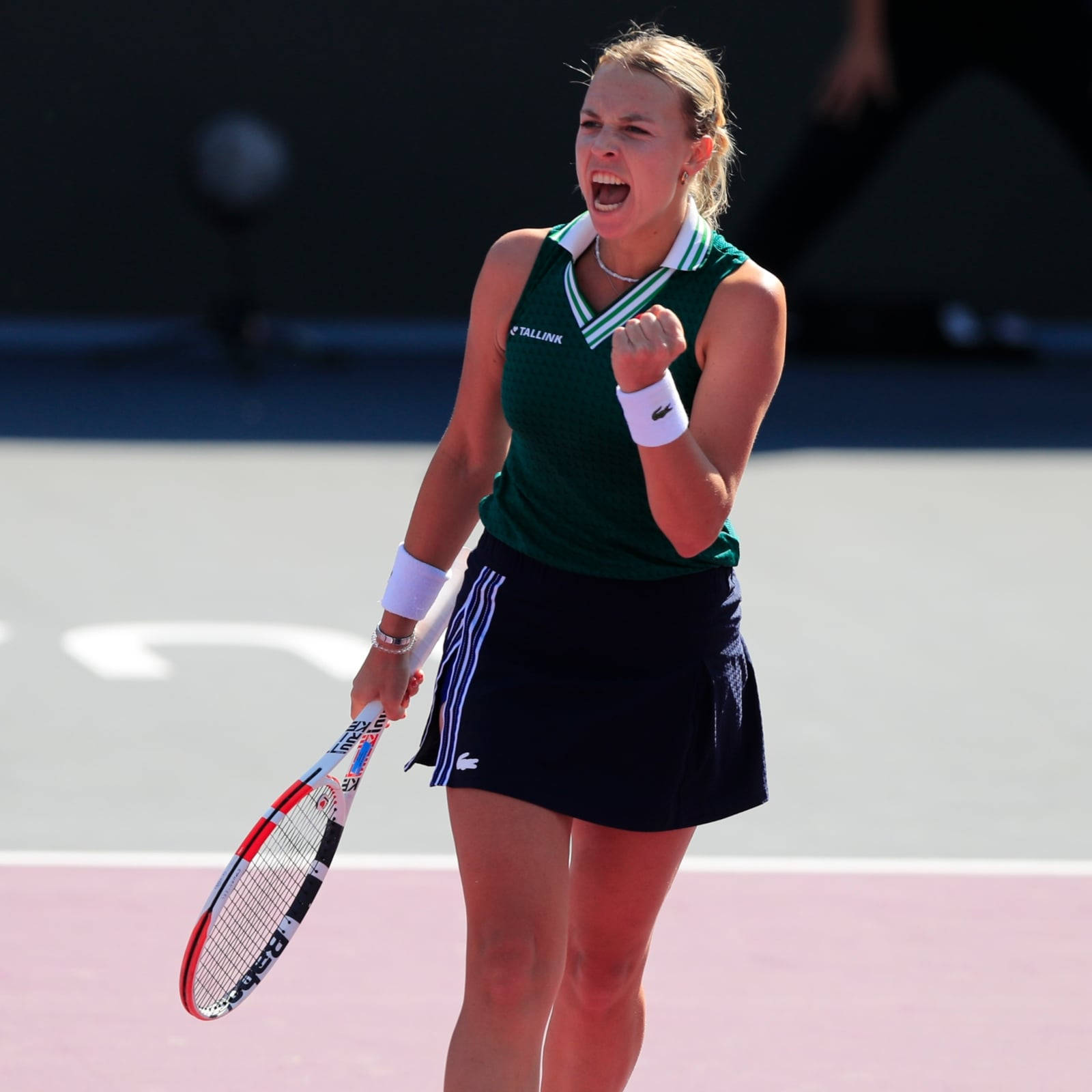 Anett Kontaveit Celebratory Fist Pump Background