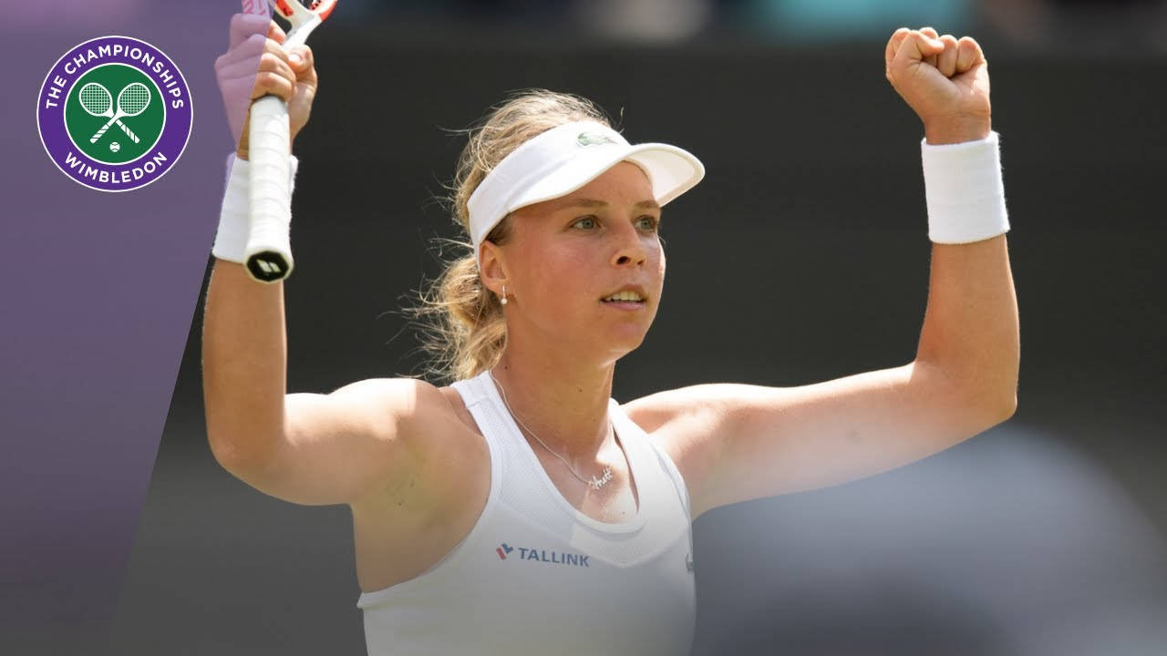 Anett Kontaveit Cheering With Arms Raised