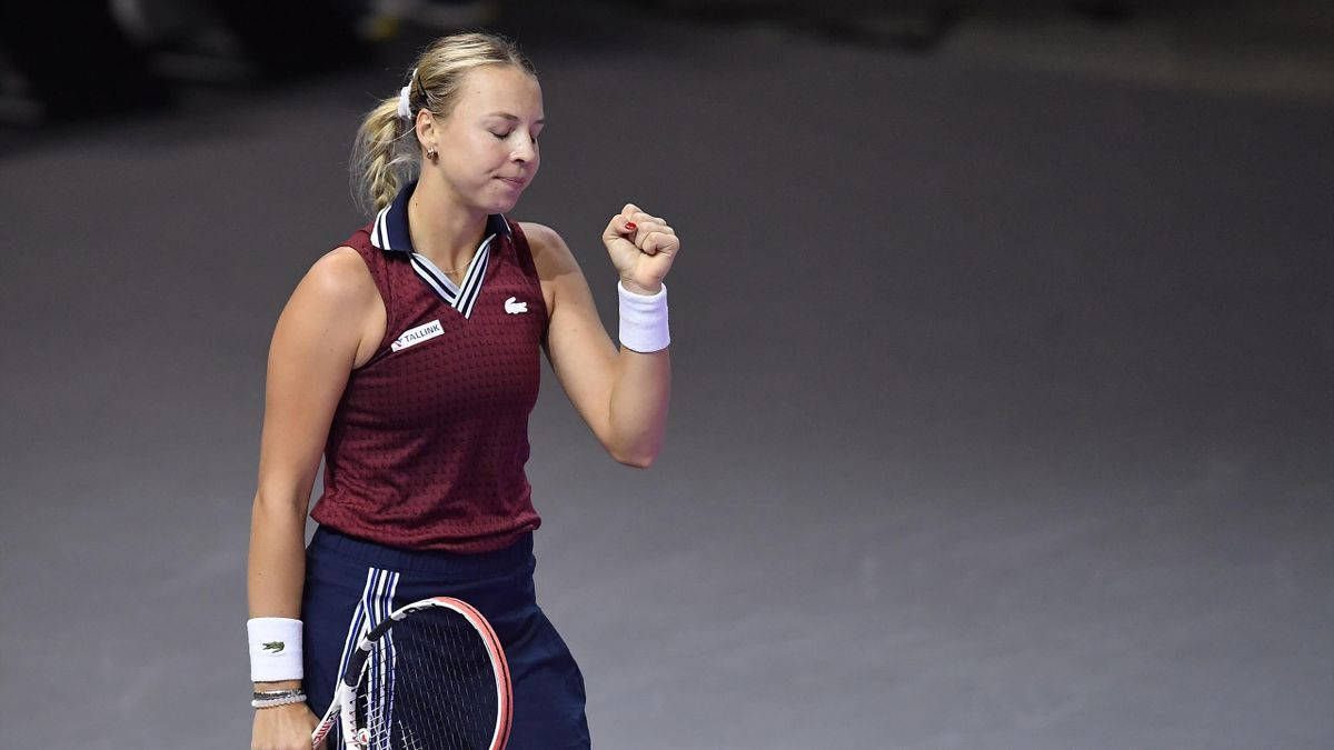 Anett Kontaveit White Wristband Background