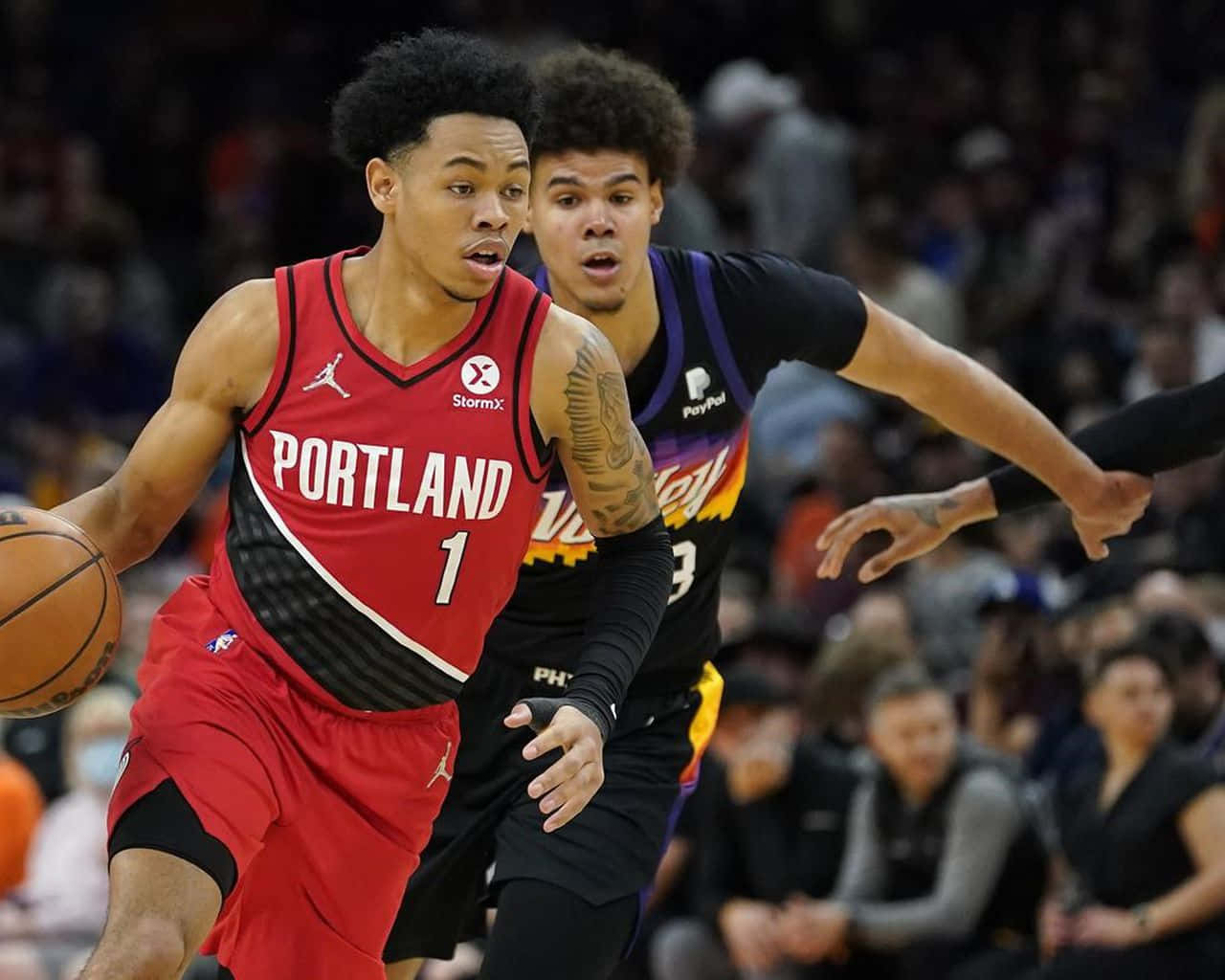 Anfernee Simons And Cameron Johnson Background