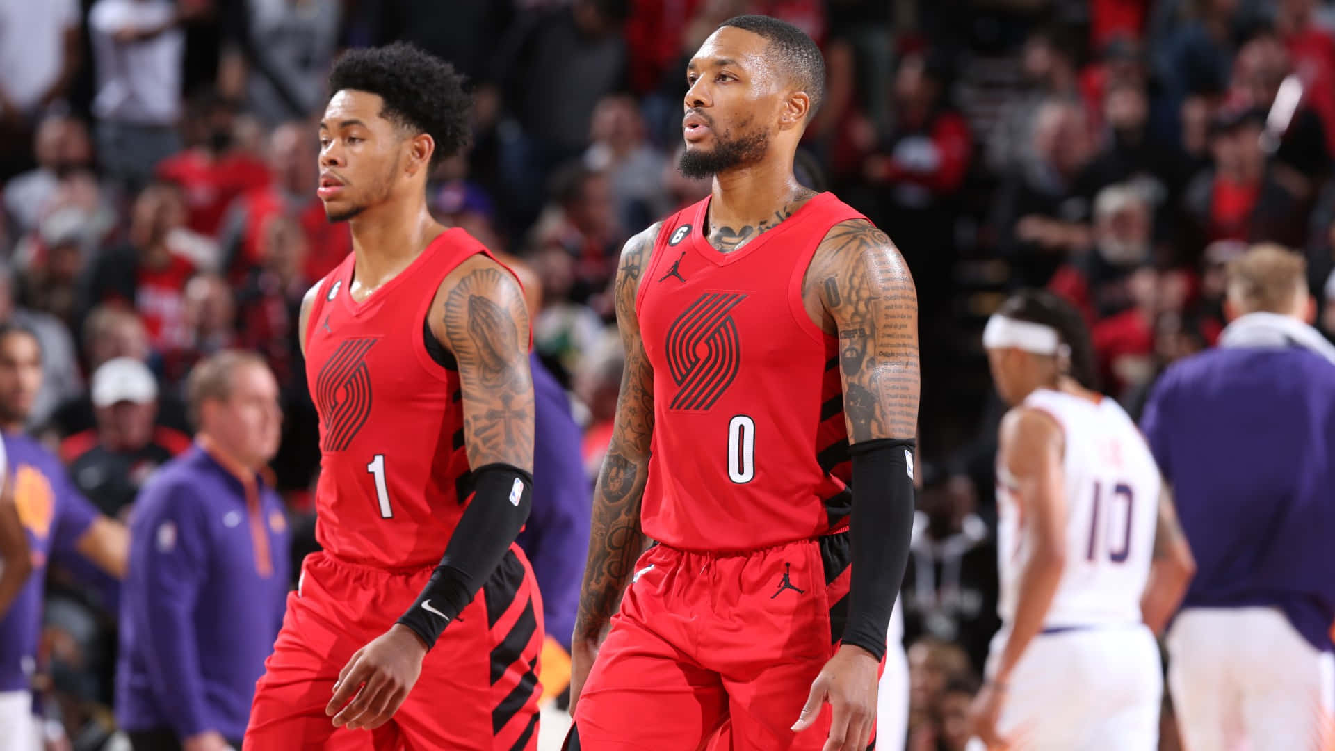 Anfernee Simons And Teammate Damian Lillard Background