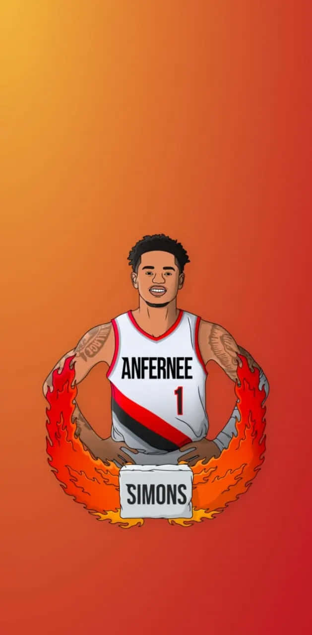Anfernee Simons Basketball Illustration Background