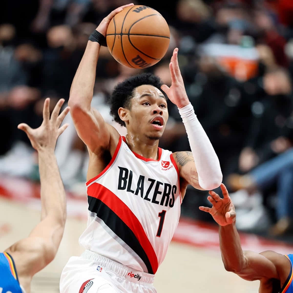 Anfernee Simons Portland Blazers Basketball Action Background