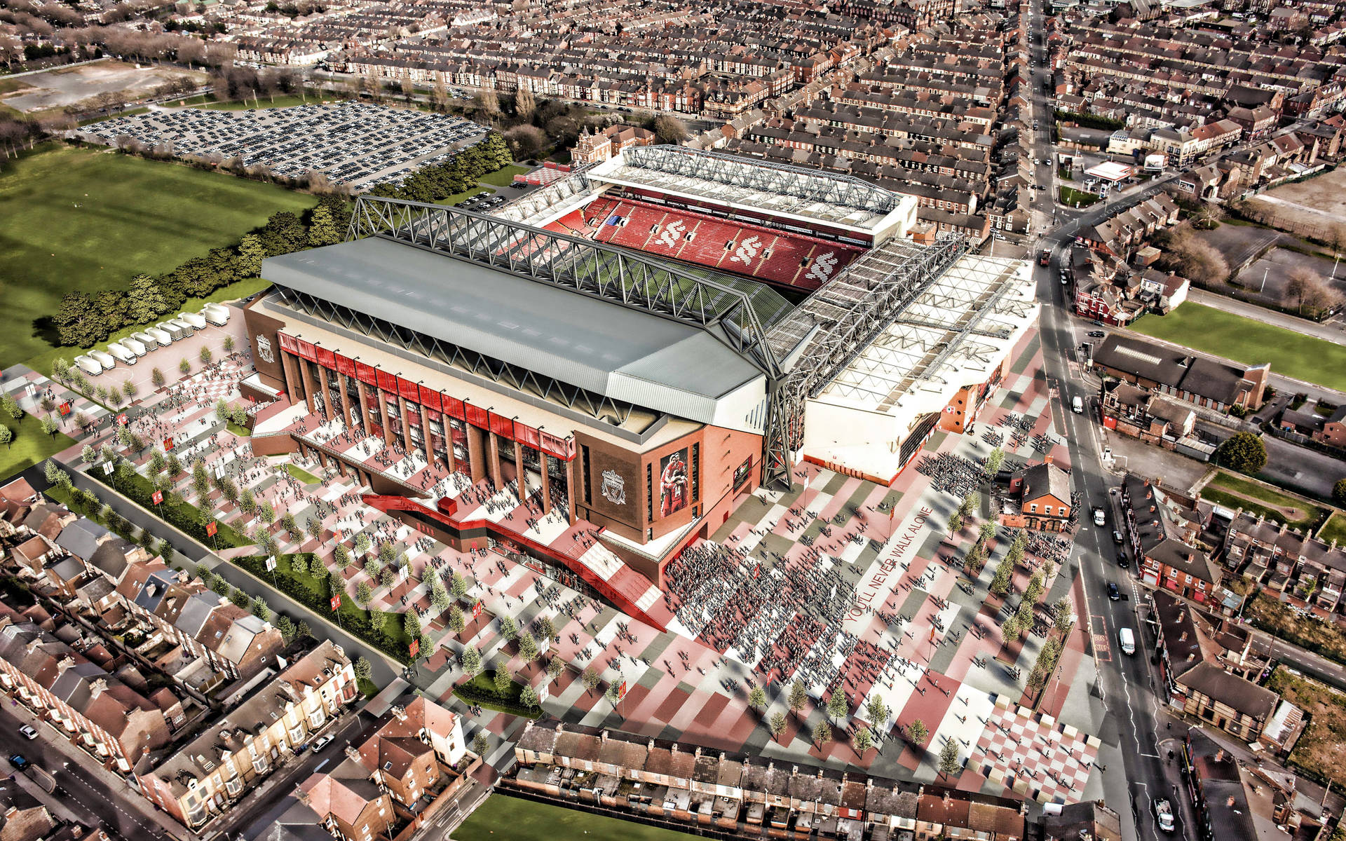 Anfield Stadium Of Fc Liverpool 4k Image Background