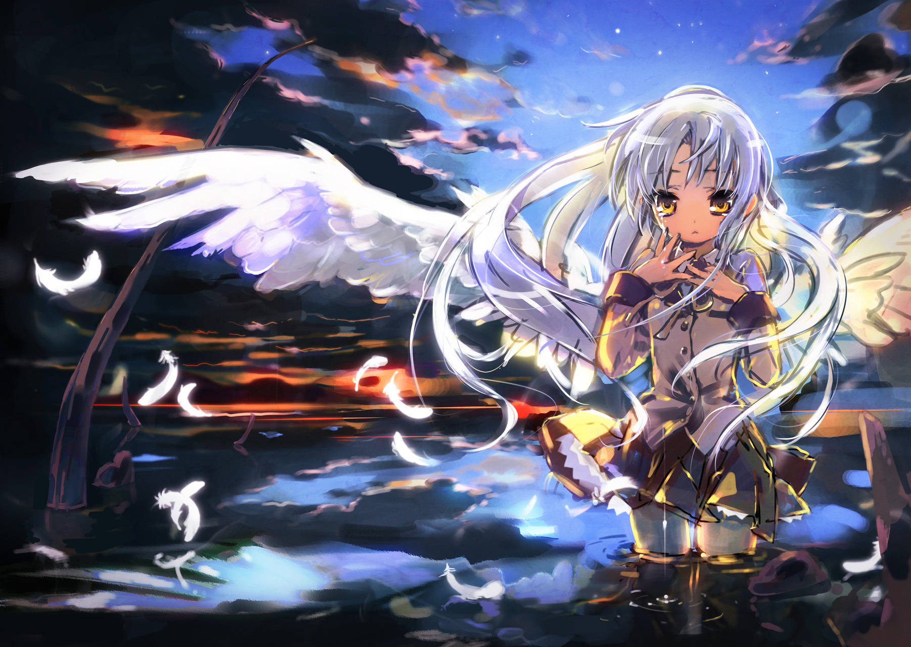 Angel Beats In Lake Background