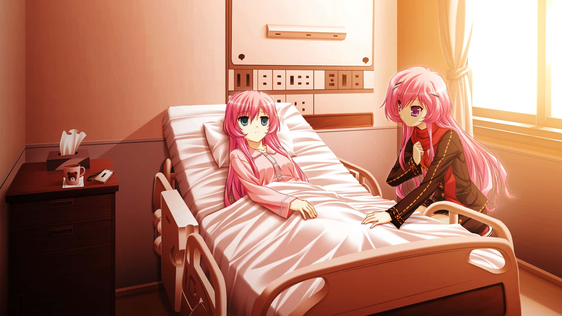 Angel Beats Sunset With Hospital Bed