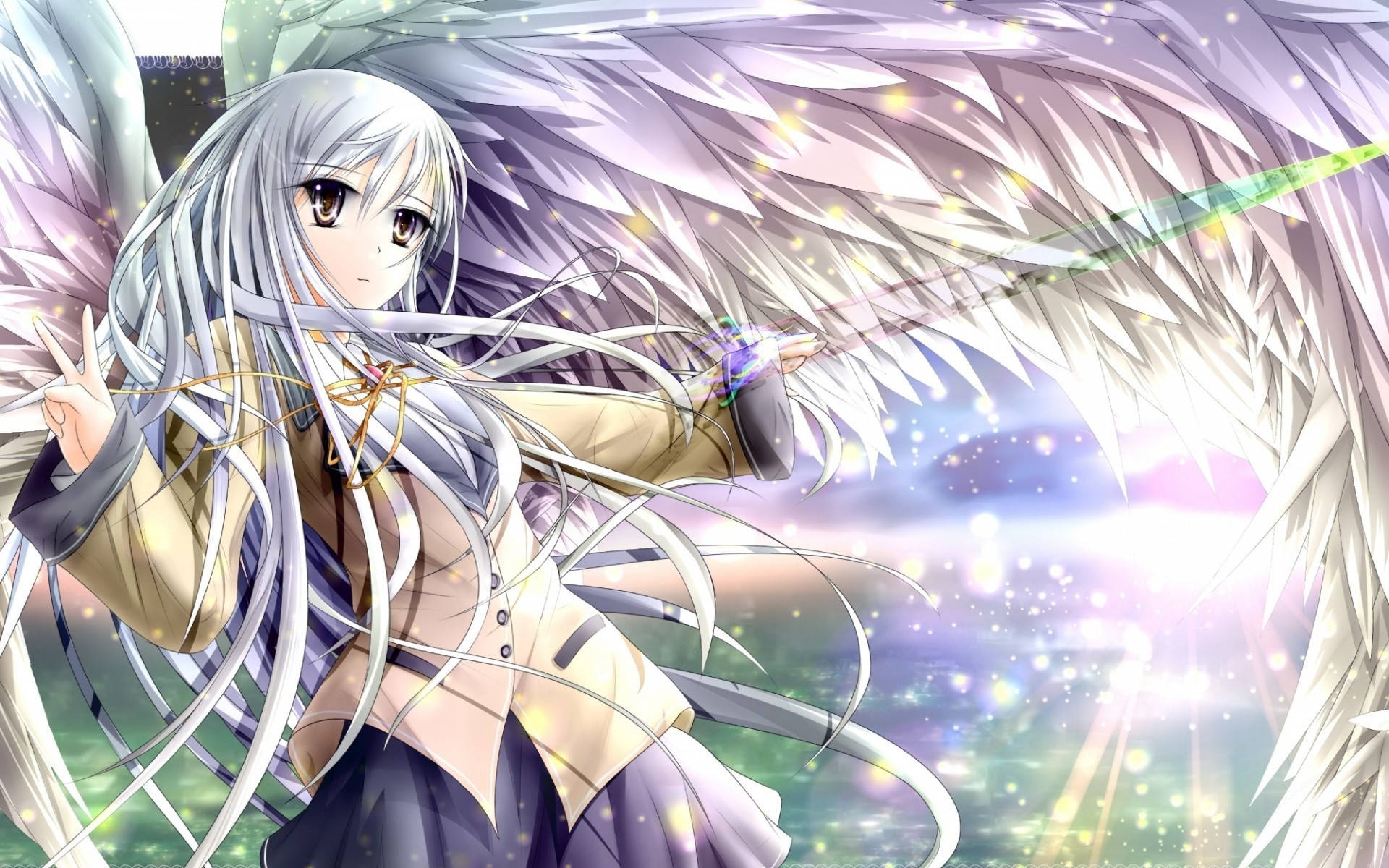 Angel Beats White Wings Background