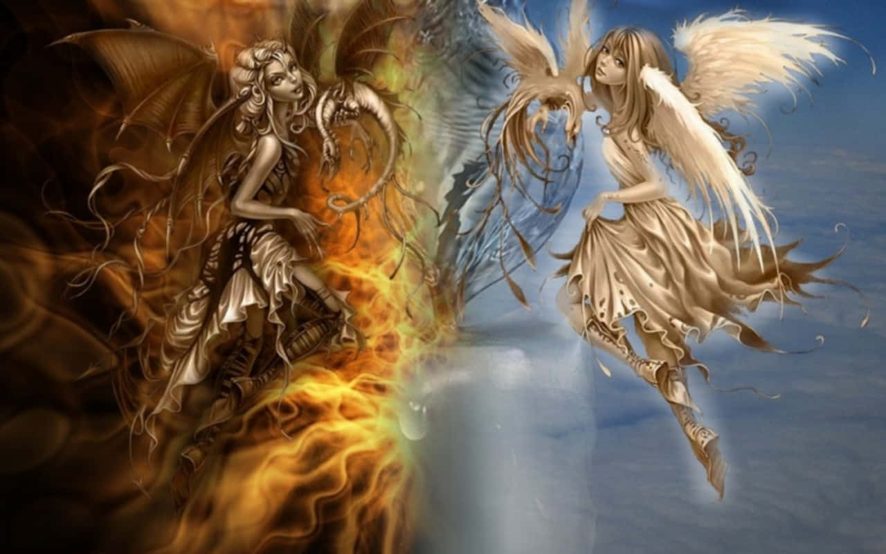Angel Demon Duality Artwork Background