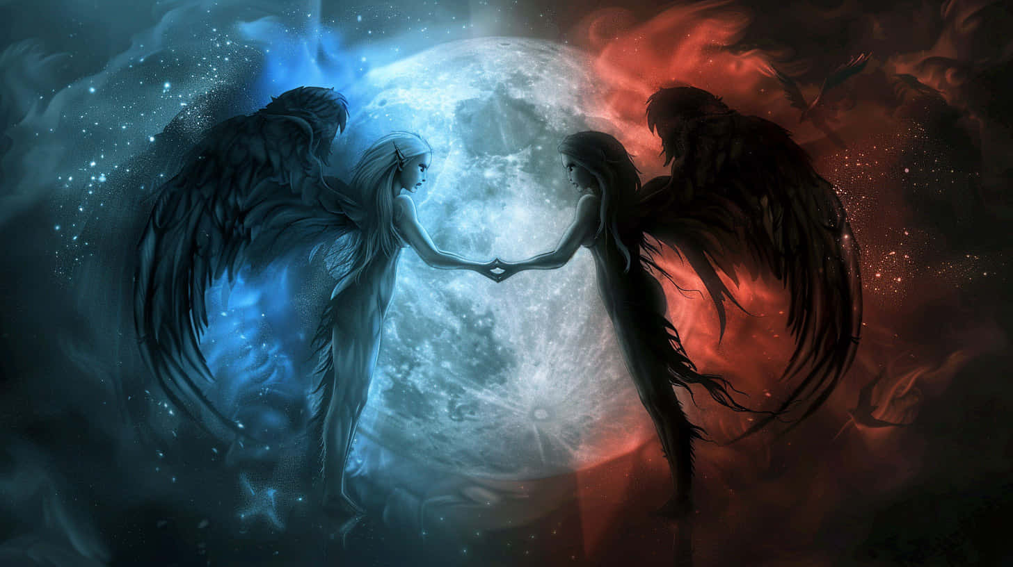 Angel Demon Duality Artwork Background