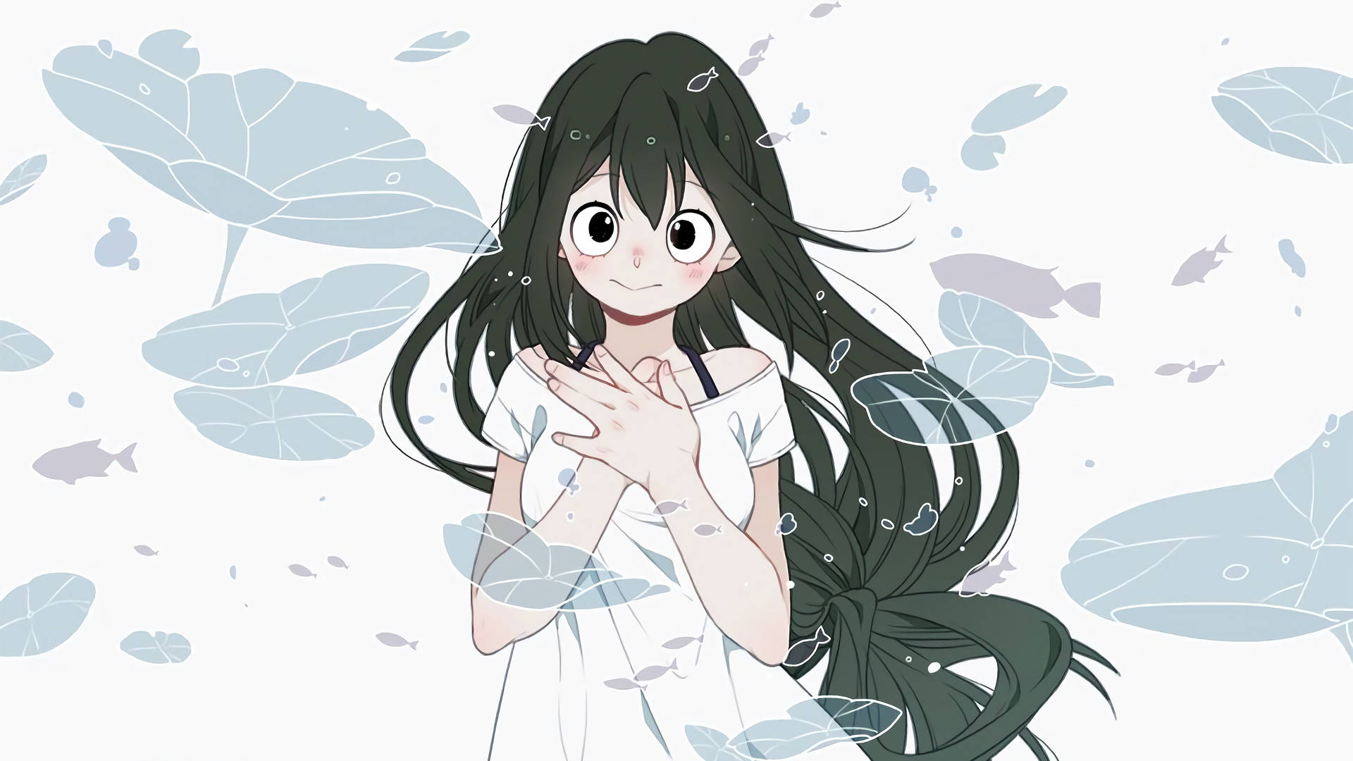 Angel Froppy In White Dress Background