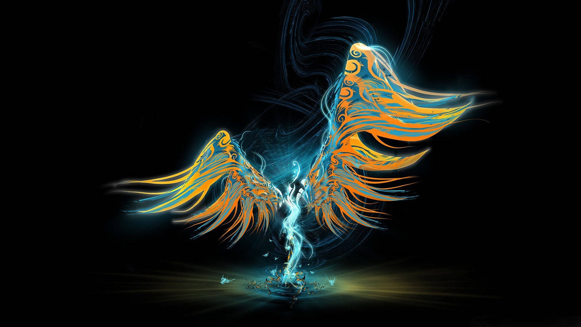 Angel Light Black Art Background