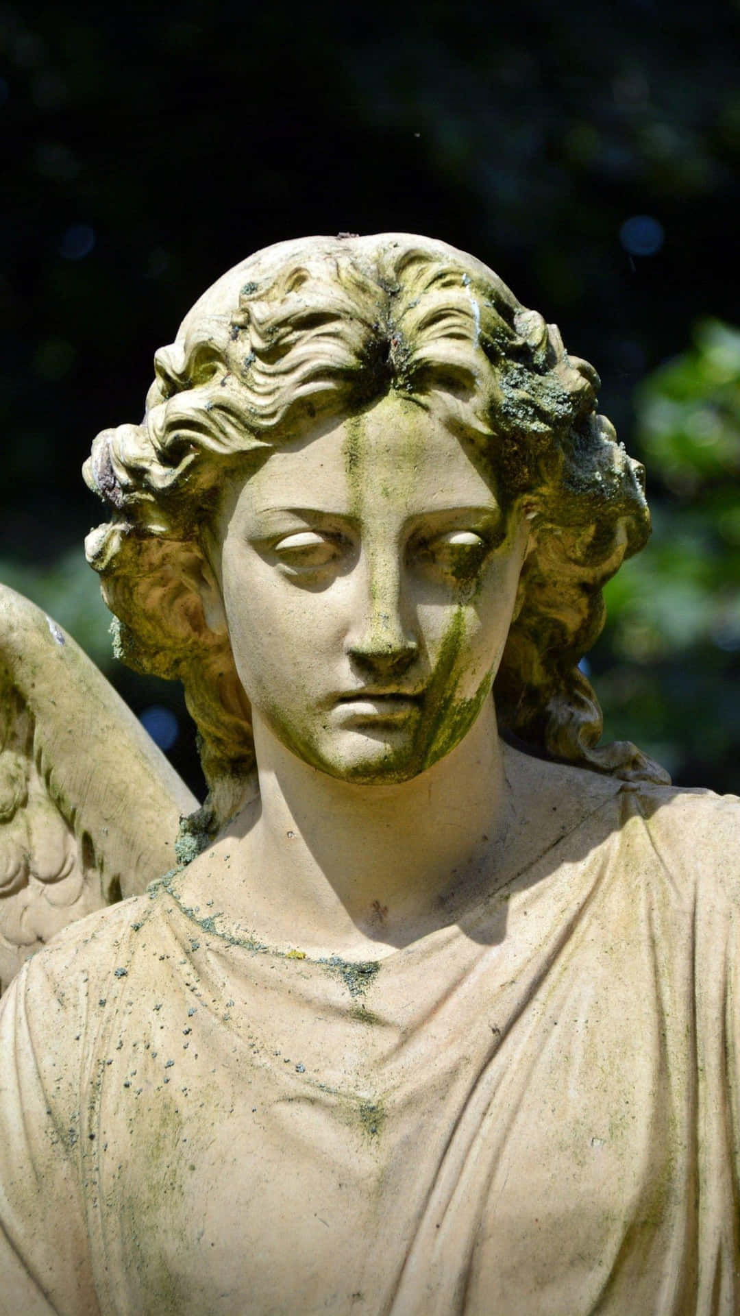 Angel Statue Weathered Details Background