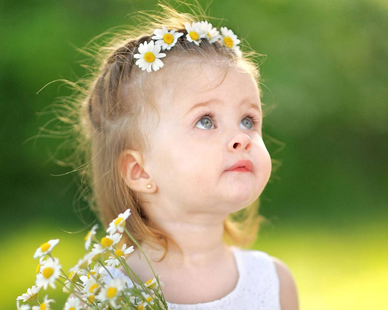 Angelic Girl Child With Floral Headdress