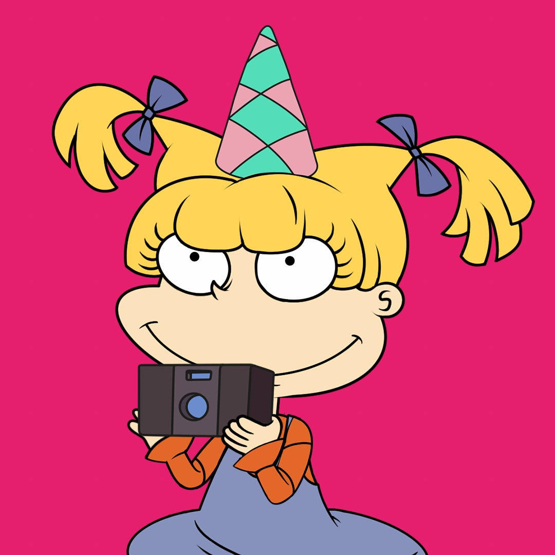 Angelica Pickles Celebrating With A Party Hat Background