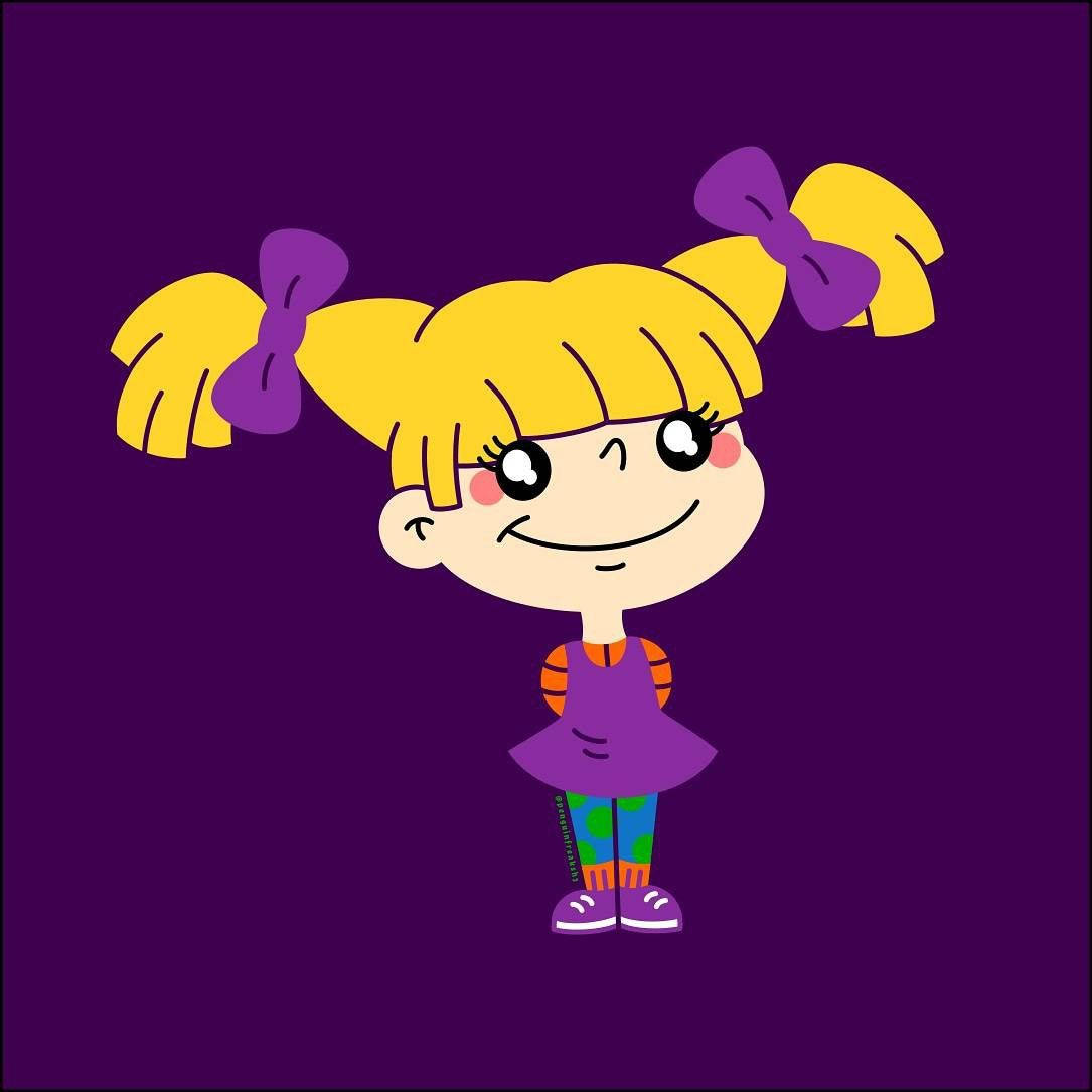 Angelica Pickles Purple Ribbon Background