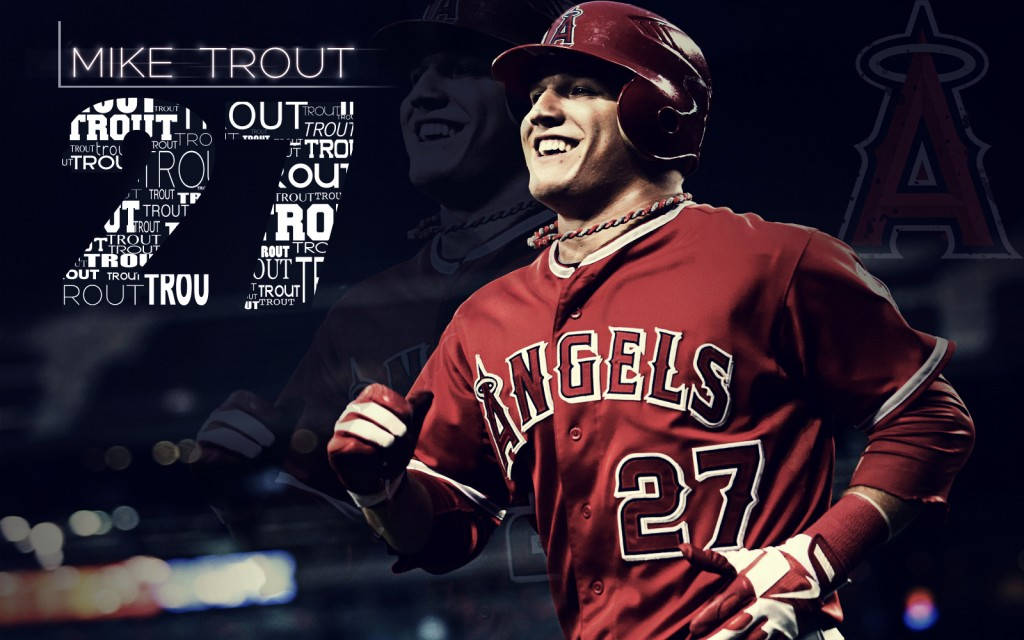 Angels 27 Mike Trout Background